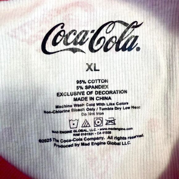NWT Y2K Coca-Cola Cherry Coke Racerback Ribbed Tank Top Women's XL MSRP $22.99 - Picture 3 of 6